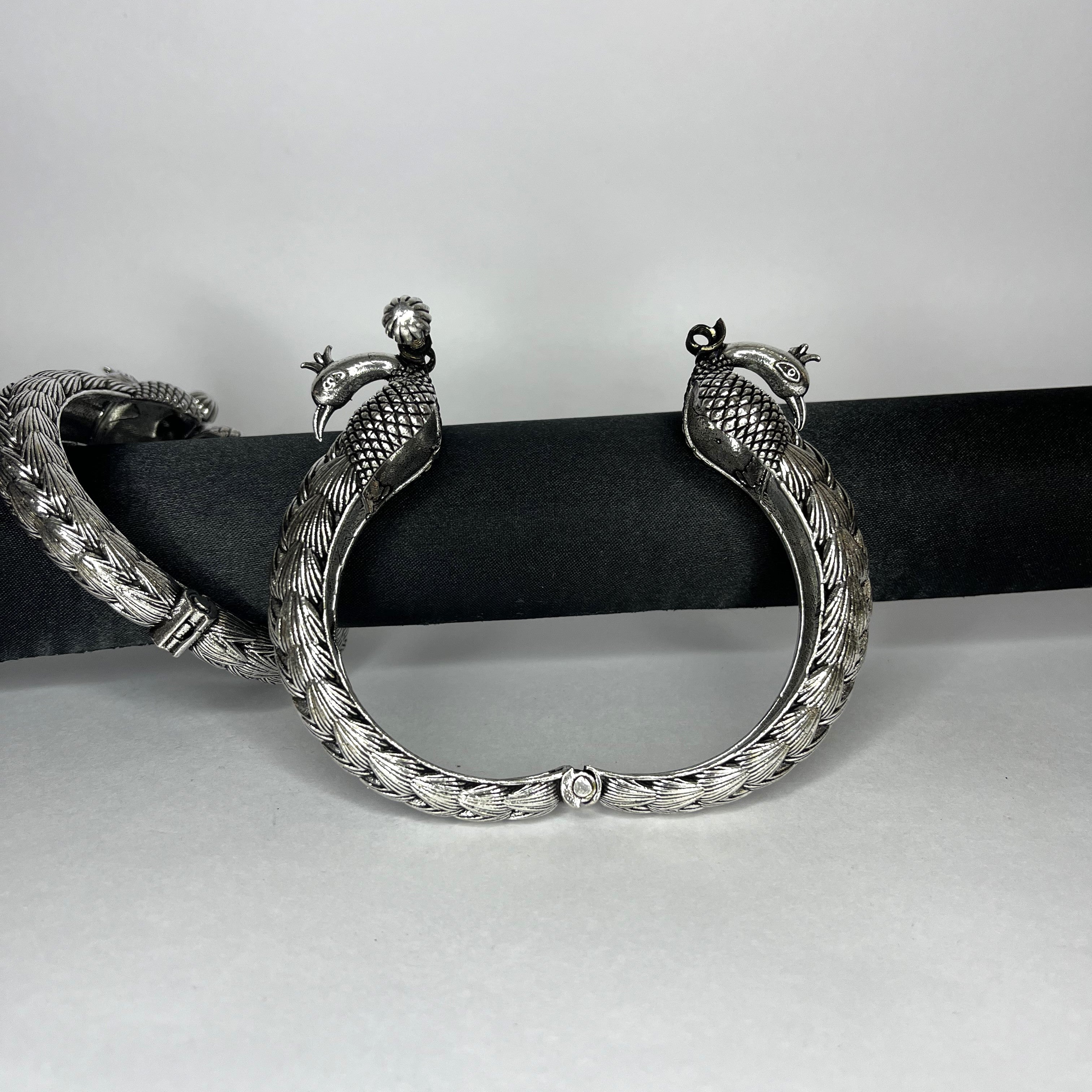 Oxidized Peacock Bangle