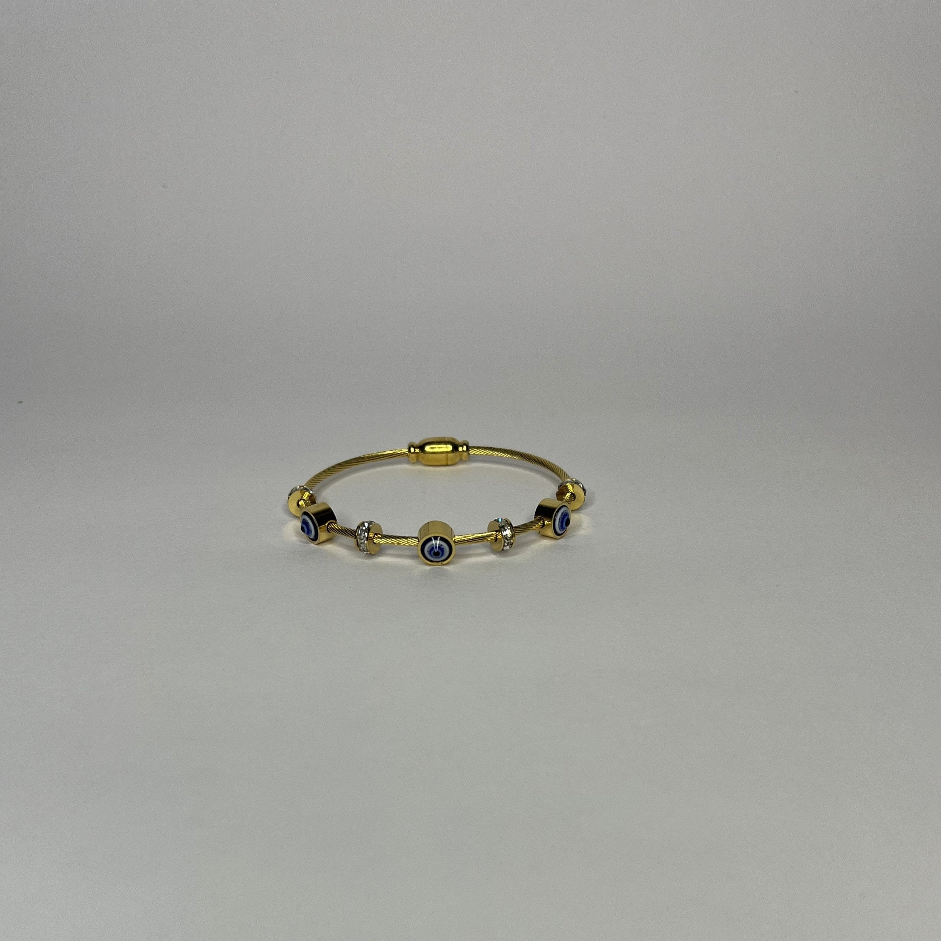 Evil Eye Bangle with Magnetic Lock