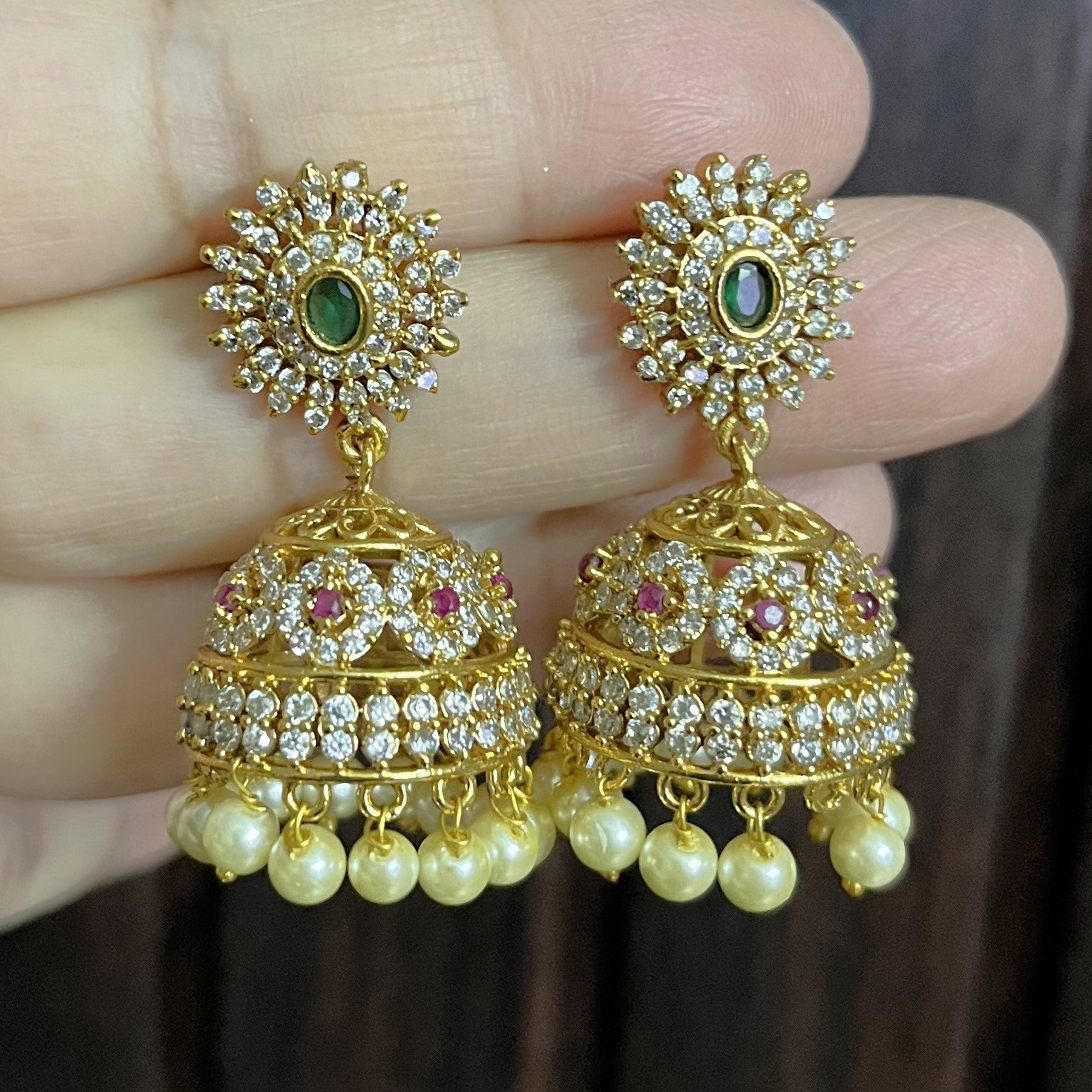 AD Light Weight Kemp Jhumkas