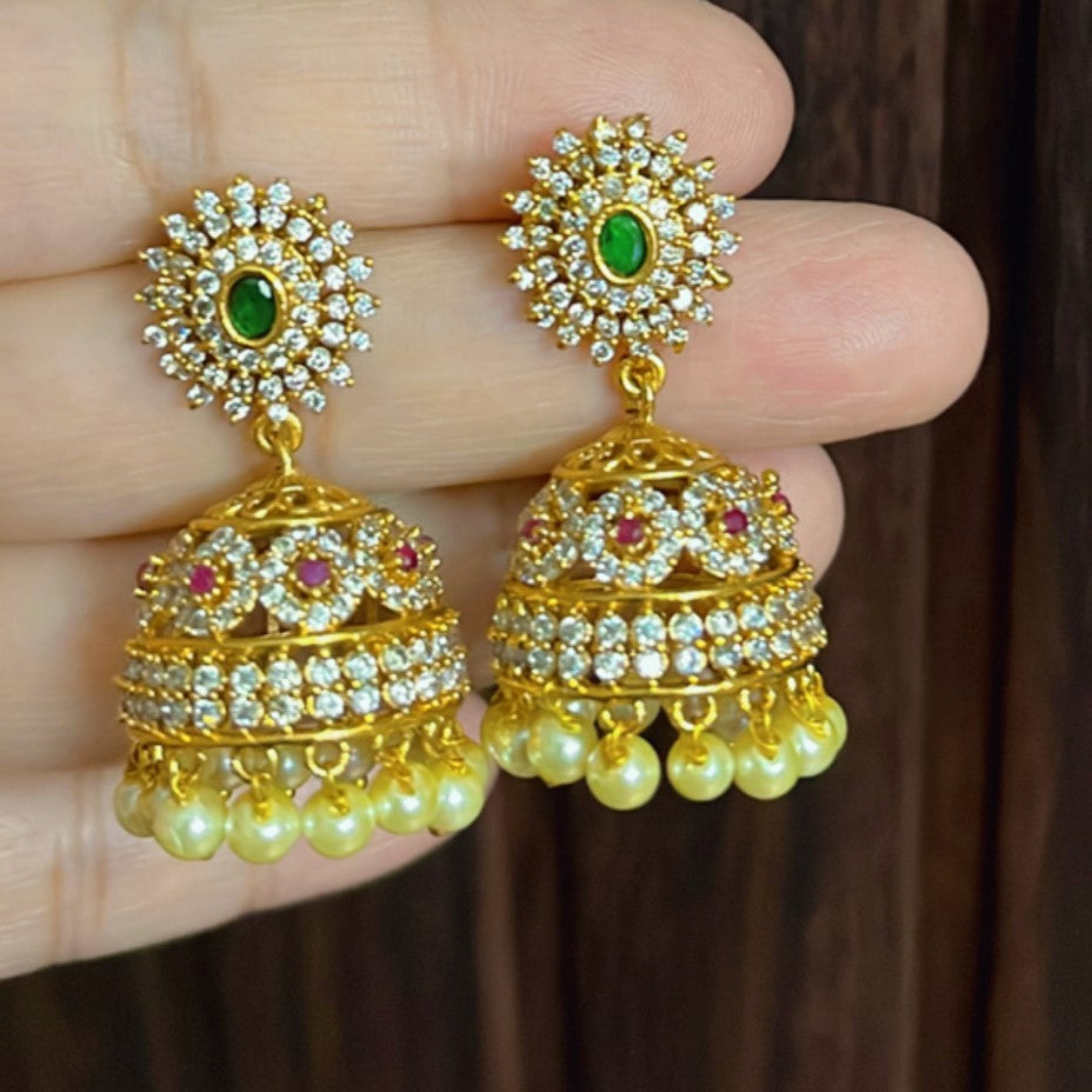 AD Light Weight Kemp Jhumkas