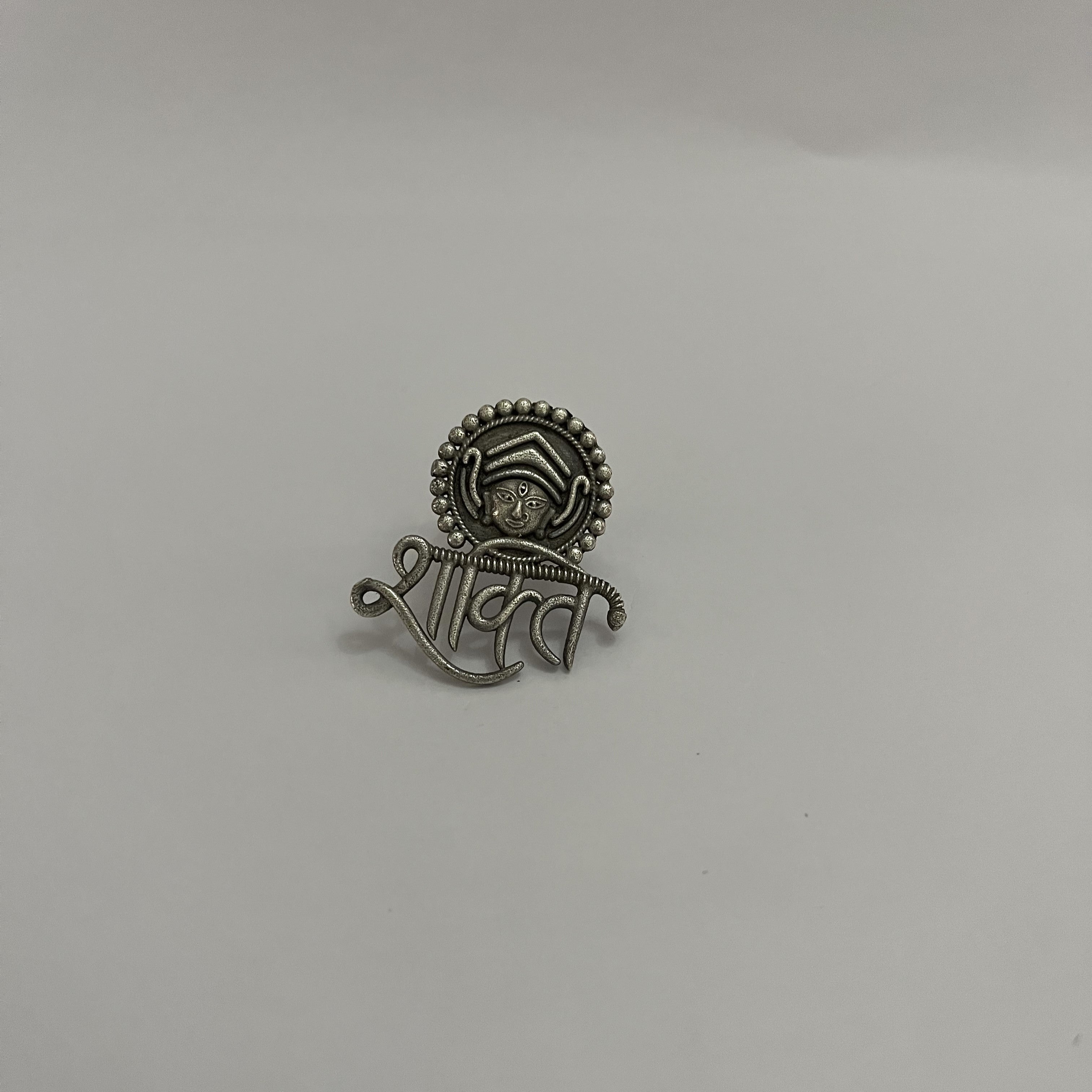 Silver Plated Oxidized Shakti Ring