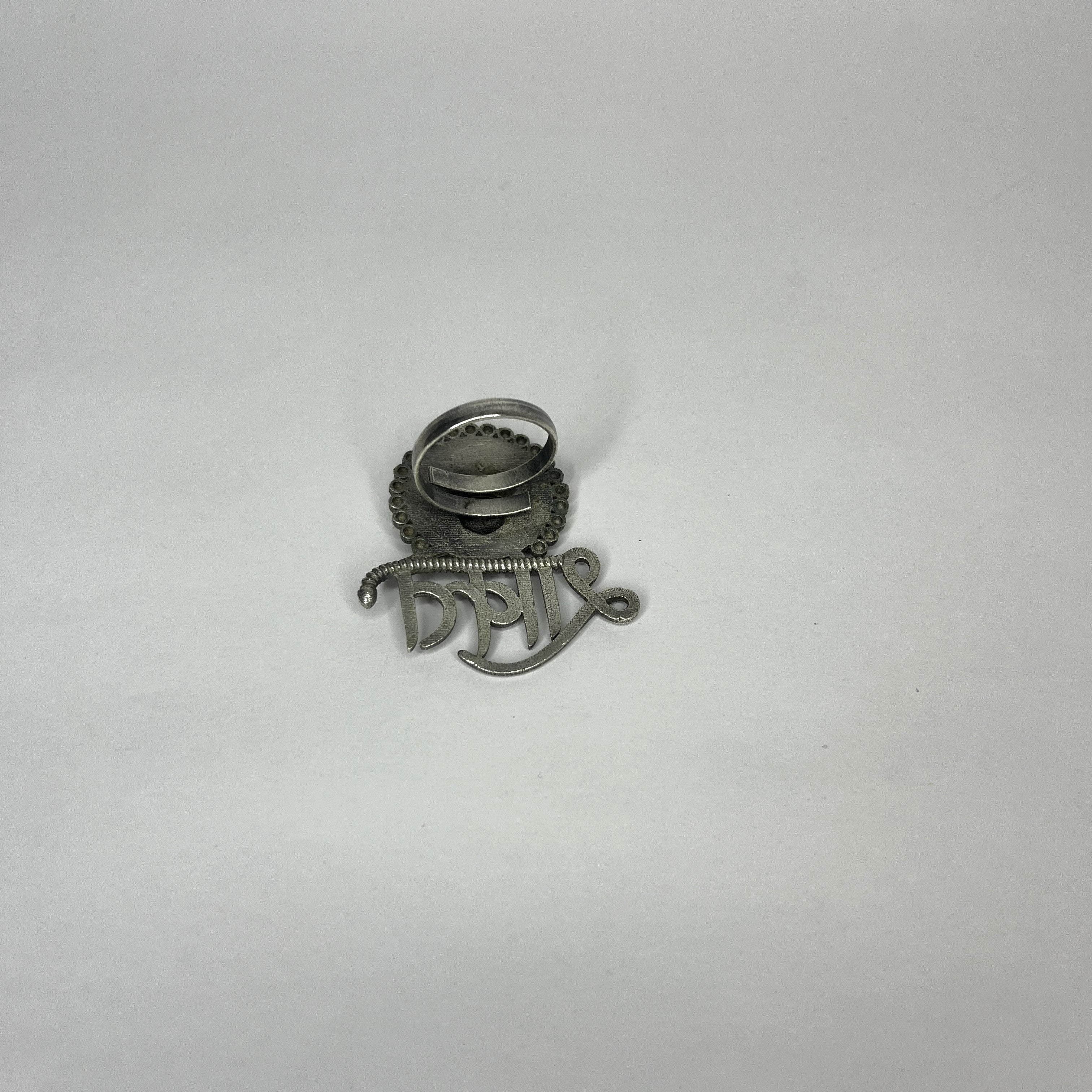 Silver Plated Oxidized Shakti Ring